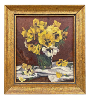 Pansies Still Life, Early 20th Century, Oil on Canvas