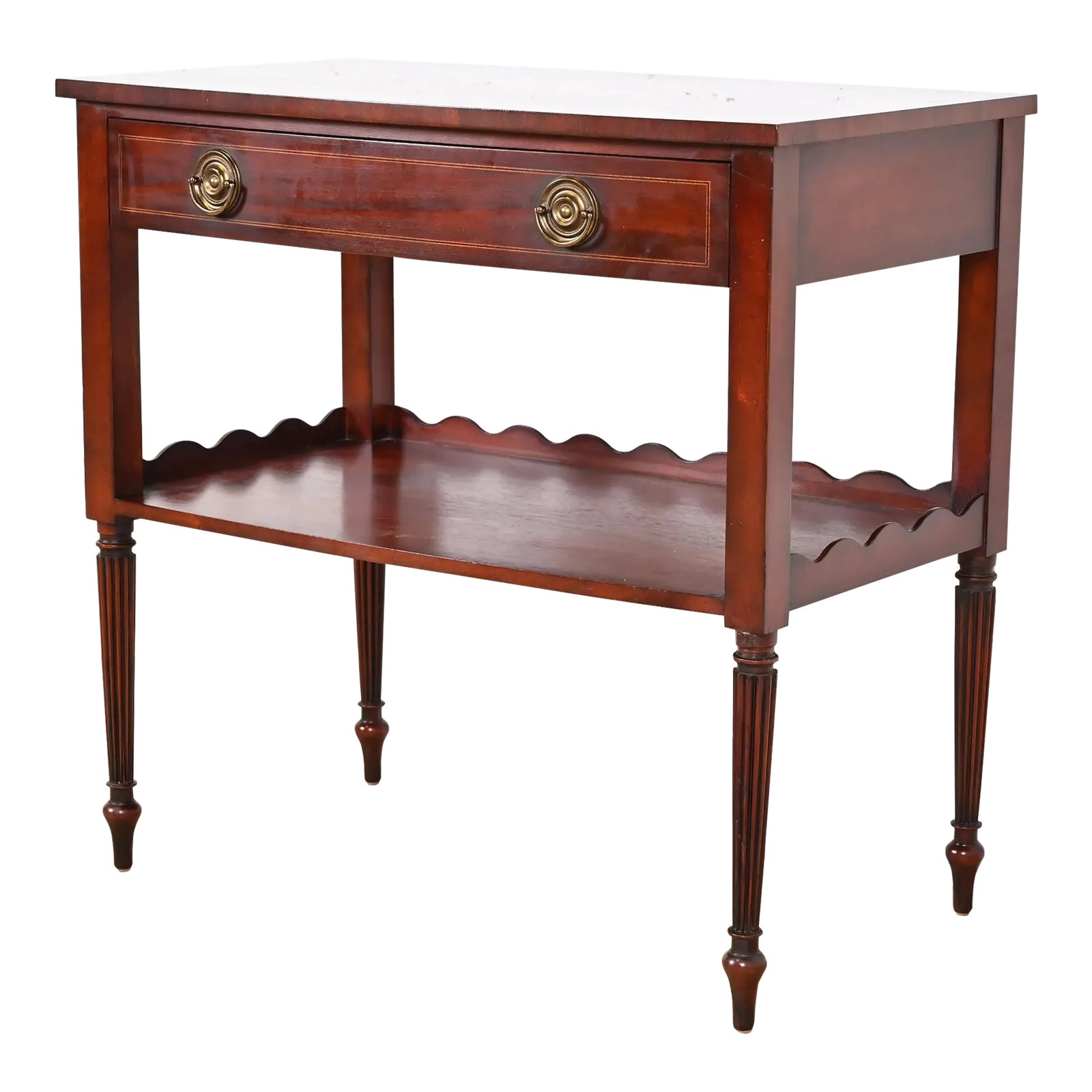 Baker Furniture French Regency Louis XVI Inlaid Mahogany Two-Tier ...