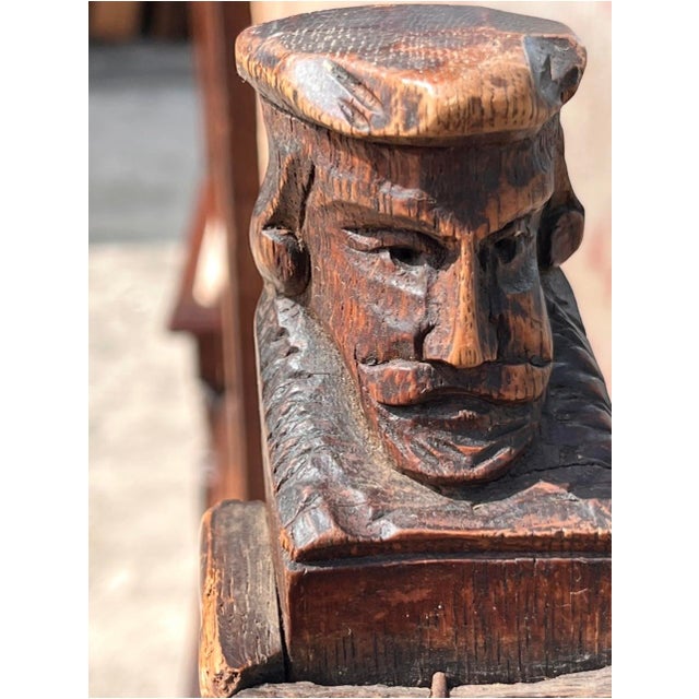 Early 20th Century Jacobean Renaissance Revival Carved Oak Dining Chairs With Figural Finials – Set of 6 For Sale - Image 10 of 12