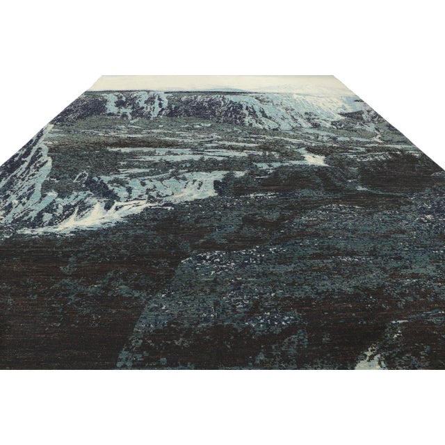 2020s Mountain Landscape Rug Inspired by Liu Haisu, 09'11 X 14'02 For Sale - Image 5 of 11