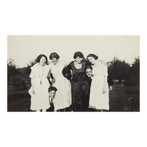Early 20th Century Snapshot Photograph Girls With Guys in Headlock