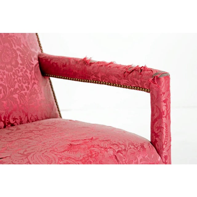 Early 18th Century French Pink Upholstered Armchair For Sale - Image 10 of 10