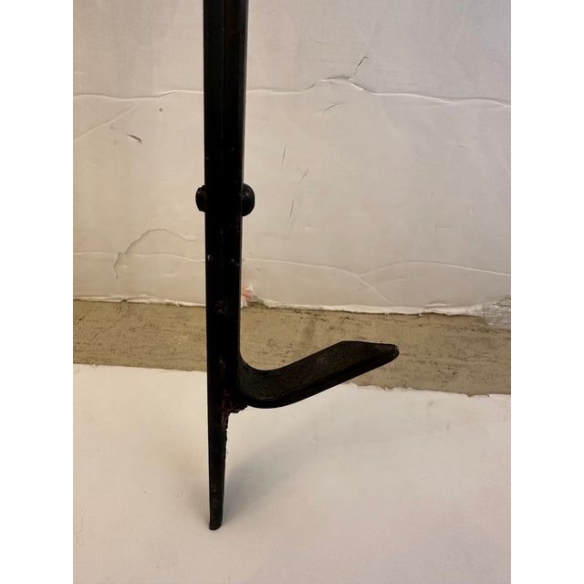 1960s Midcentury Modern Iron and Brass Fireplace Tool Set -Set of 4 For Sale - Image 5 of 12