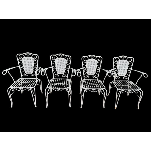 White Provencal Wrought Iron Armchairs, 1960s, Set of 4 For Sale - Image 8 of 16