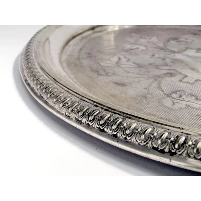 Antique Polish Oval Guilloshed Tray from Jarra, 1890s For Sale - Image 6 of 11