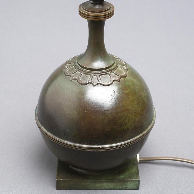 Swedish Modern Art Deco Table Lamp in Patinated Bronze from GAB, 1930s For Sale - Image 4 of 9