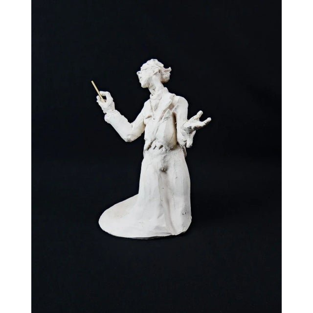 White Terracotta Conductor Sculpture by Hélène Sellier, 2010 For Sale - Image 8 of 12