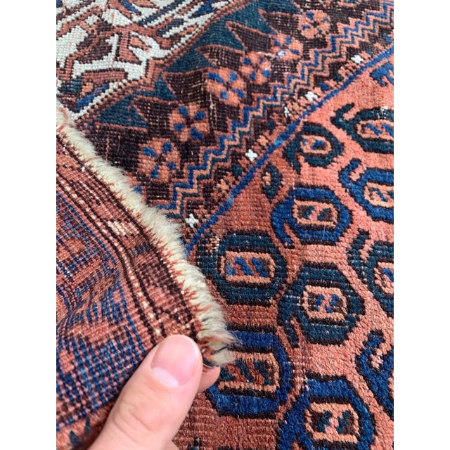 Boho Chic Antique Layla Tribal Village Square Rug, 5.2 x 6.3 For Sale - Image 3 of 9
