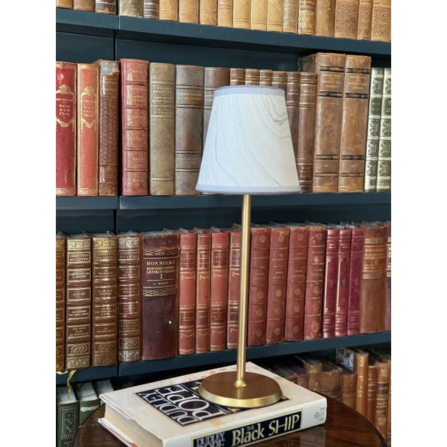 Ivory Silver Marbled Shade Cover For Sale In Houston - Image 6 of 11