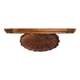 Vintage Ethan Allen Bracket Carved Wood Sea Shell Shelf For Sale