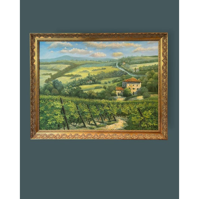 Impressionist Tuscan Countryside Impressionist Oil Painting, Framed For Sale - Image 3 of 18
