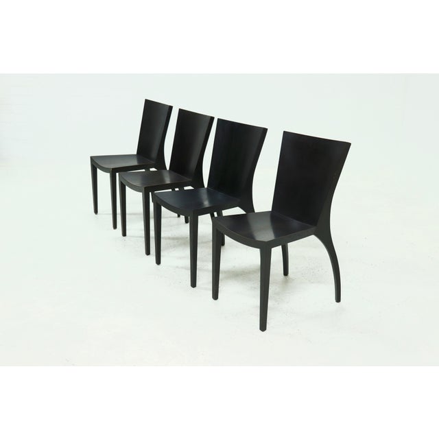 Set of four dining chairs, model Milano, designed by Danilo Silvestrin for Gunther Lambert (Germany) in the 1980s. The...