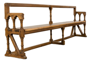 Mid-19th Century French Gothic Revival Oak Church Bench