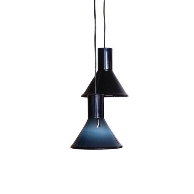 P&T Blue Pendant Light by Michael Bang for Holmegaard, 1960s For Sale - Image 10 of 11