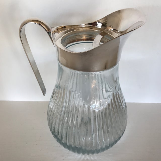 Godinger Crystal Pitcher With Removable Silver Plated Pour Spout/Handle