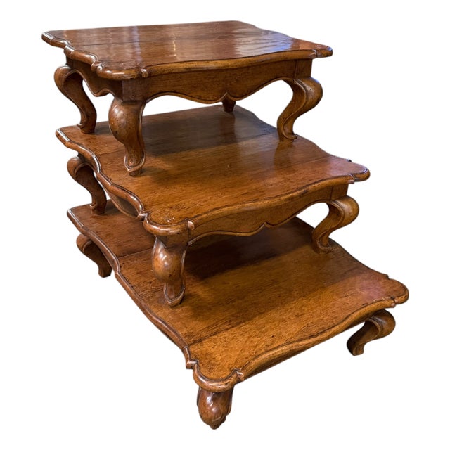 18th C Style Walnut Library Step Side Table For Sale