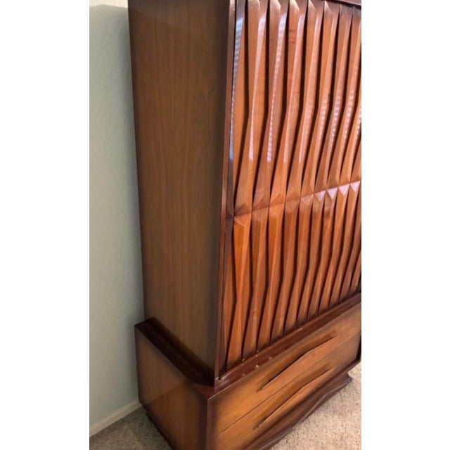 1980s 1980s American of Martinsville Style Diamond Front Armoire For Sale - Image 5 of 11