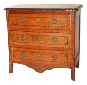 18th Century Continental Fruitwood Chest of Drawers With Marble Top