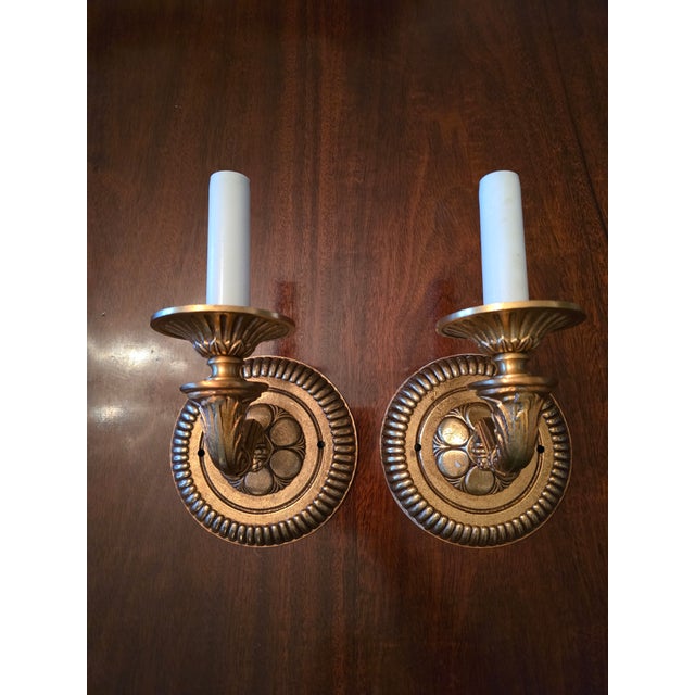 Vintage Mid Century Modern Caldwell Style Pr Sconces For Sale - Image 11 of 11