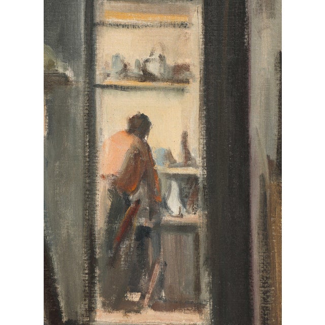 Ponziano Togni (Swiss, 1906-1971), Oil on Canvas "Studio View", Signed, 1940-1945 For Sale - Image 4 of 12