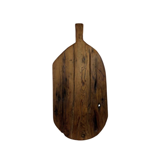 Not Yet Made - Made To Order Contemporary Large Oval Breadboard Made From Antique Reclaimed Wood For Sale - Image 5 of 9