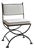 Vintage Turkish Powder-Coated Cast Iron Campaign-Style Vanity or Garden Chair With New Custom Cushions For Sale