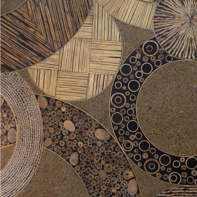 Mid-Century Modern Maitland Smith | Monumental Wall Sculpture by Rings of Wood Parquet For Sale - Image 3 of 8