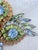 Metal Mid‑Century Hobé © Layered Gilt Filigree and Rhinestone Floral Spray Brooch For Sale - Image 7 of 10