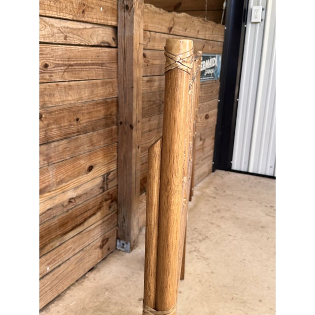 Wood Late 20th Century Organic Modern “Cracked Ice” Rattan King Headboard by McGuire For Sale - Image 7 of 12