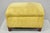 Vintage Traditional Mahogany Leg Green Upholstered Dome/Turtle Top Footstool Ottoman. Circa Early 20th Century....