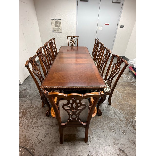 Chippendale Revival Extension Table + Ten Chairs Set For Sale In San Francisco - Image 6 of 12