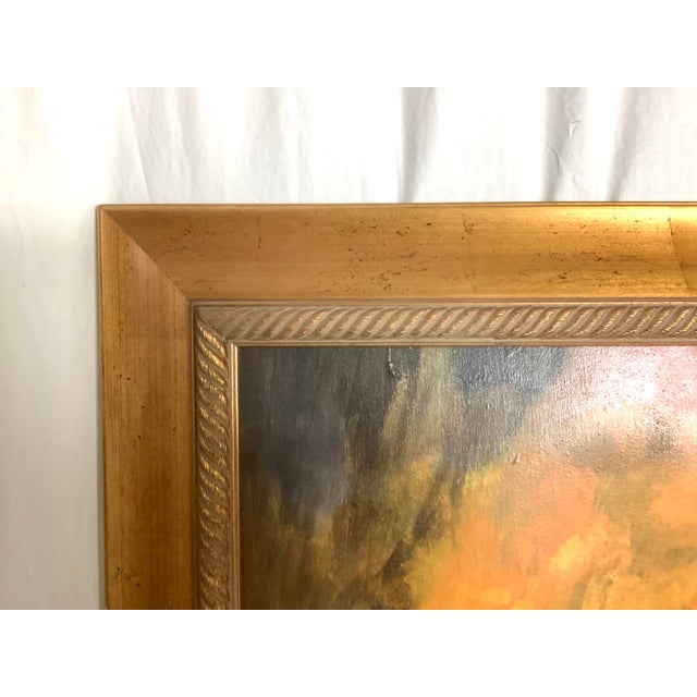 Late 20th Century Large Scale Original Landscape Abstract Oil Painting Signed 47”x37” For Sale In New York - Image 6 of 9