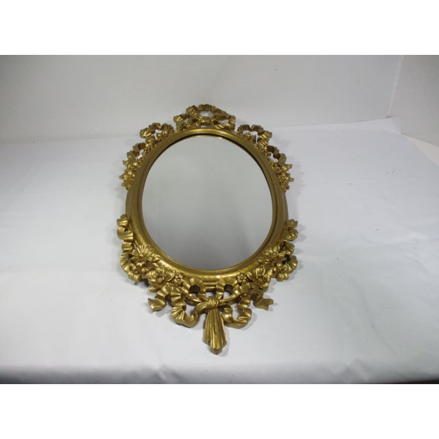 Vintage Syroco Hollywood Regency Rococo Gold Mirror For Sale - Image 6 of 11