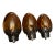 Vintage Amber Glass Newel Post Finials Staircase Toppers - Set of 3 For Sale