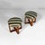 Italian Art Deco round Stools in fabric and wood, 1930s Pair of Art Deco style stools made of solid wood with circular...