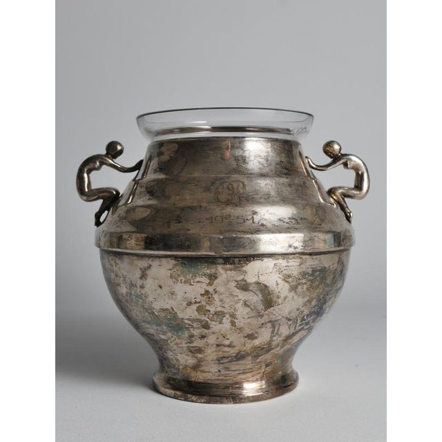 Art Deco Silver-Plated Globe Vase with Handles, Sweden, 1950s For Sale - Image 15 of 18