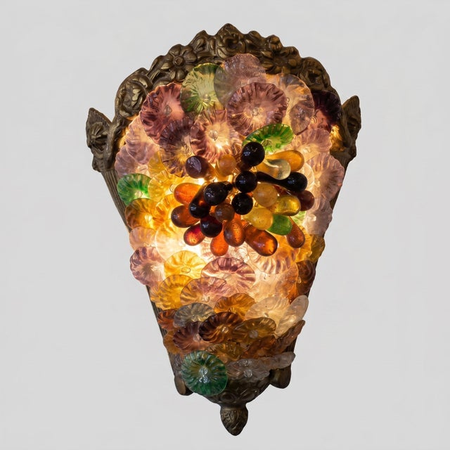 Cornucopia Wall Sconces in Murano Glass, Italy, 1980, Set of 2 For Sale - Image 4 of 17