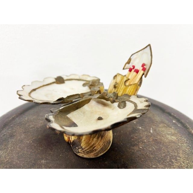 Rare vintage shell match holder and ashtray. Carved "Toledo" on the shell. Note: Matches not included A rare one-of-a-kind...