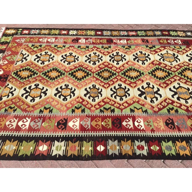 Mid-Century Modern Vintage Turkish Kilim Rug - 80" X 116.5" For Sale - Image 3 of 12