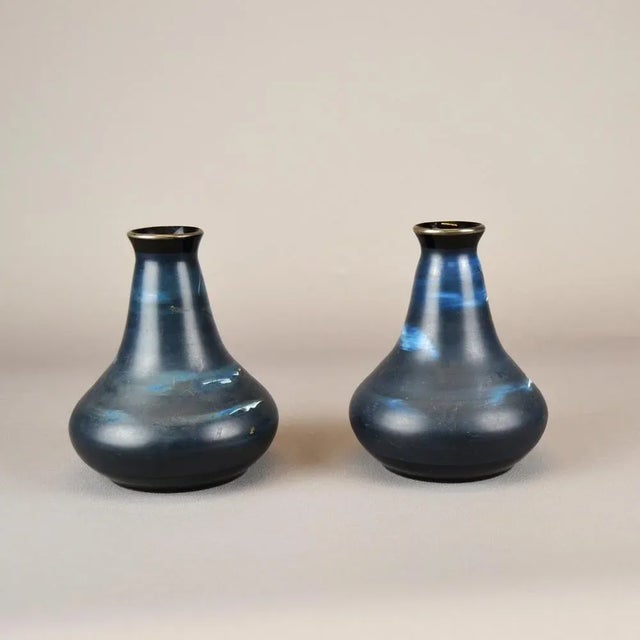 Art Nouveau Glass Vases from Afors, Sweden, 1920s, Set of 2, in Very Good conditions. Designed 1890 to 1919 This piece has...