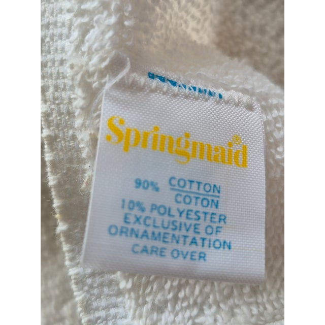 White New Vintage Marimekko Style Bears Bath Towel For Sale - Image 8 of 9