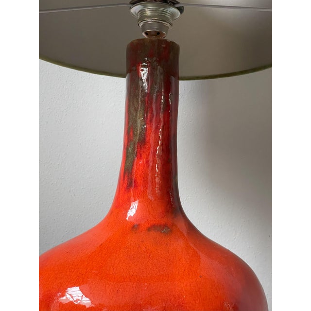 Orange Ceramic Table Lamp, 1970s For Sale - Image 16 of 18