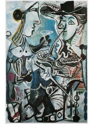 1985 After Pablo Picasso "The Couple", First Edition Parisian Full-Color Print