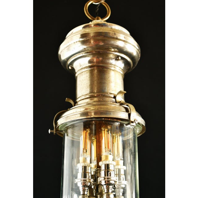 19th Century 19th Century Gas Pendant With Pyrex Cloche For Sale - Image 5 of 11