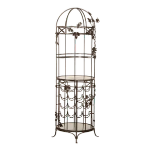 Vintage Wrought Iron Wine Bar Cabinet Wine Rack