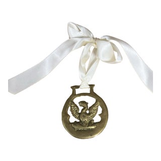 Vintage English Horse Brass Ornament For Sale