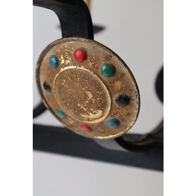 Wrought -Iron Vikinger Longboat Chandelier with Horse Head For Sale - Image 12 of 18