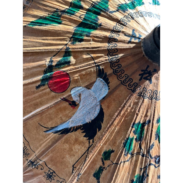 Set of 2 Small Vintage Asian Paper Umbrellas For Sale In Austin - Image 6 of 11