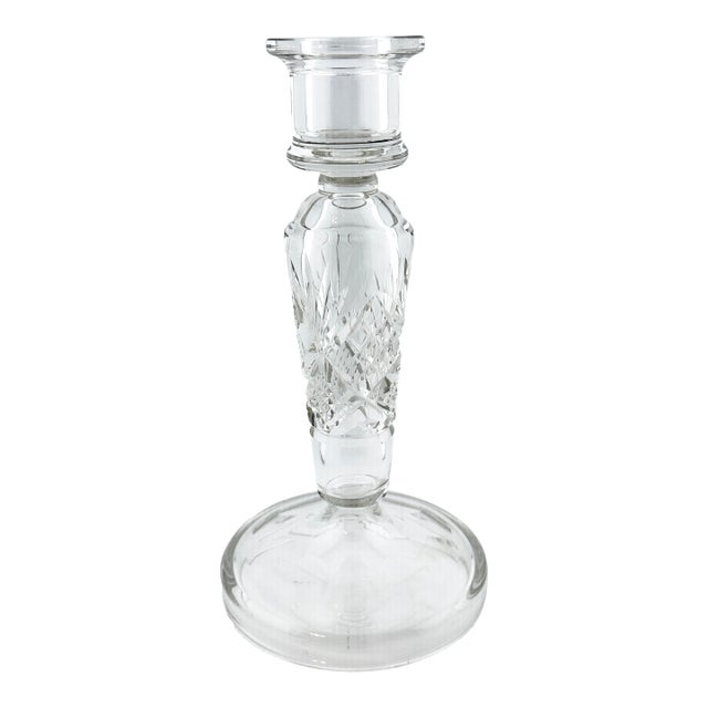 Vintage Crystal Taper Candlestick Holder For Sale