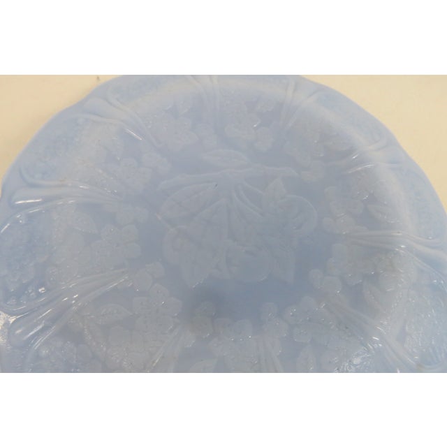 Jeannette Glass Cherry Blossom 7pc Set Saucers Junior Plates Pastel Blue 5051b For Sale - Image 10 of 13